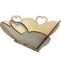 Заготовка для декорирования "Конфетница Сердца" 25х25х13см фанера 3мм 100012