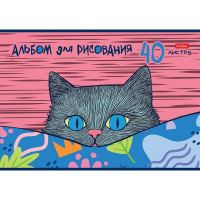 Альбом для рисования А4 40л "Котофей" на скобе 5 дизайнов 091512