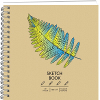 Скетчбук 19х19см 30л 180г/м2 "Draft and Craft. Дизайн 17" евроспираль, крафт-обложка ТСК305085