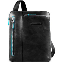 Сумка "Blue Square" 21,5х24,5х5см, 1 отделение, черная, натуральная кожа CA1816B2/N