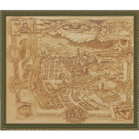 Картина "Карта Томска" 40х50см