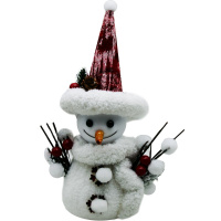 Сувенир Снеговик с веточками 28х18см белый Y10081-24