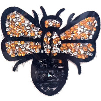 Термоаппликация со стразами "Пчела малая" 7х6см Y8029-18