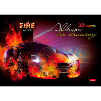 Альбом для рисования А4 32л "АвтоСтихии" на скобе 3D лак матовая ламинация 5 дизайнов 051866