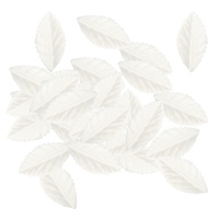 Листья декоративные 3,5см белые 25шт/уп. Y9519-19