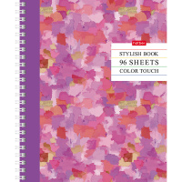 Тетрадь А5 96л клетка "Color touch" на спирали многоуров.перфорация,глянц.ламинация,4 дизайна 060151