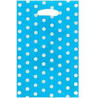Пакет подарочный "Горошек" 17,5х25см фольга бирюзовый Y9003-19