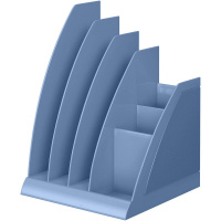 Лоток д/бумаг вертикальный 6 отделений 160х230х160мм "Regatta. Pastel Bloom" голубой, пластик 61491