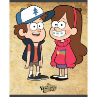 Тетрадь А5 24л клетка "Гравити Фолз" на скобе 5 дизайнов 24Т5В1/068736