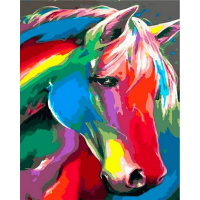 Живопись по номерам (акрил) 40х50см "Радужная лошадь" сложность 4, холст на подрамнике OK 11137