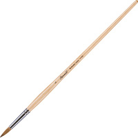 Кисть колонок микс круглая №6 длинная ручка 112206