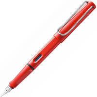 Ручка РП "Lamy Safari 016" EF синяя, корпус красный, пластик 4000178