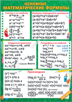 Плакат Основные математические формулы 490*690 35820