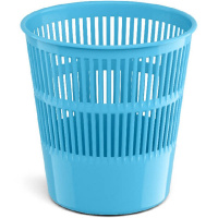 Корзина д/бумаг 9л круглая сетчатая пластик голубая "Pastel" 55925