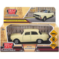 Машина "Ретро-модель" желтая, инерционная, металл 12,5см (открывающиеся двери) AZLK2140M-12-YE