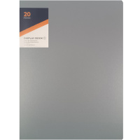 Папка 20 вкладышей А4 полипропилен 0,75мм внешний карман серая VS195129