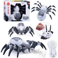Паук р/у 30х25см белый, пластик (эффект дыма, свет, звук) UT0072
