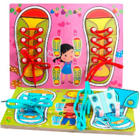 Шнуровка "Ботинки" 30х22см дерево/текстиль, 2 вида Y4509-16/11367-24