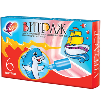 Краски витражные 6 цветов 20мл 12 С835-08