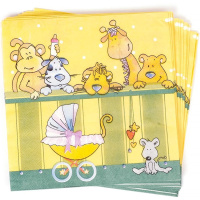 Салфетка для декупажа 33х33мм 1шт Звери Y6795-18