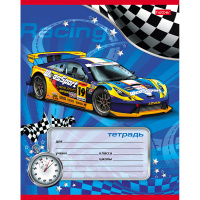 Тетрадь А5 12л косая линия "Спортивные авто" на скобе 5 дизайнов 12Т5B6/013954