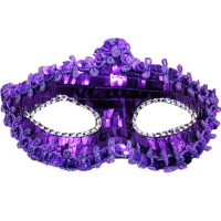 Маска карнавальная Венецианская с пайетками 20х10см 6 цветов Y10173-24