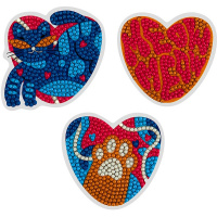 Алмазная мозаика 8х7,5см "Мяу граффити" 3шт. на магните полная выкладка ALVM-305