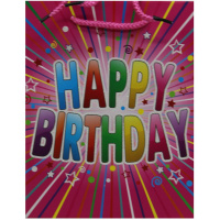 Пакет подарочный "День Рождения" 18х23х10см 4 вида ZH2040