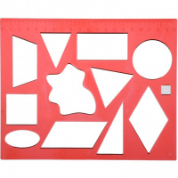 Трафарет геометрических фигур №2 20,5х16,5см, 12 элементов, пластик 12С 837-08