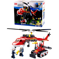 Конструктор "Пожарные. Вертолет" 325 деталей 23х38х7см пластик (2 фигурки) M38-B0807