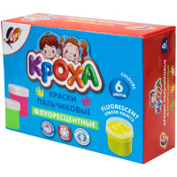 Краски пальчиковые 6 цветов 40мл (240мл) флуоресцентные 24С 1498-08