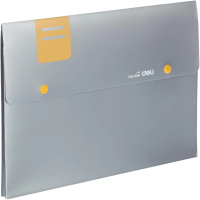 Папка-конверт на кнопке А4 пластик 0,45мм с расширением 25мм, серый E5576