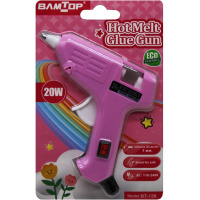 Пистолет клеевой электрический (20Вт) 12х11см диаметр 0,7см, розовый корпус 11569-24
