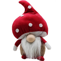 Сувенир "Гномик Грибок" 25см текстиль, красный Y10051-24