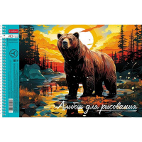 Альбом для рисования А4 40л "Дикий мир России" на спирали, перфорация на отрыв, 4 дизайна 085173