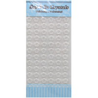 Наклейки Пуговицы Цветы 66шт 24*12*0,5см белые Y4152-16