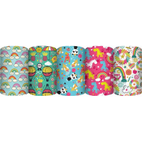 Бумага упаковочная 70см х 1м "Детский праздник" немелованная 5 дизайнов MBFP-UG2-N-710