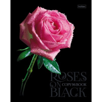 Тетрадь А5 96л клетка "Roses on black" на скобе 3D лак матовая ламинация 5 дизайнов 050510