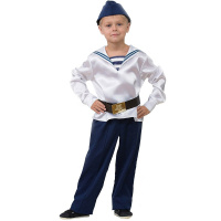 Карн.костюм Матрос парадный р.32 рост 122см (сорочка, брюки, головной убор) 5703-122-64