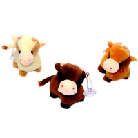 Брелок меховой "Бык" 8см 5 цветов на присоске Б02