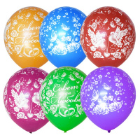 Шар воздушный 30см(12") Пастель+Декоратор Совет да Любовь (растр) 5ст.