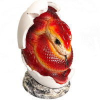Сувенир "Змея в яйце" красный 4х4х7см полистоун 716742/SGZ001