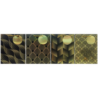 Пакет подарочный "Золотые узоры" 18х23х10см 4 вида QZ5213