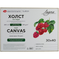 Холст на МДФ, 30х40см 45% хлопок 55% лён, мелкое зерно, 280г/м2 2683103-30х40