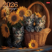 Календарь 2026 "Милые Котята" 30х30см настенный перекидной, на скобе 091915