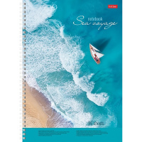 Тетрадь А4 96л без линовки "Романтика" на спирали, обложка с карманом, перфорация на отрыв 073907