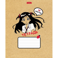 Тетрадь А5 18л клетка "Девочки МАНГА" на скобе 5 дизайнов 18Т5В1/086085