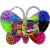 Набор д/плетения "Резиночки. Бабочка" 450шт, со станком, крючком и зажимами 18х14см, пластик TZ2332