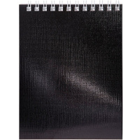 Блокнот А6 40л "METALLIC. Черный" клетка бумвинил на гребне 093251