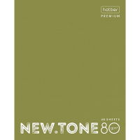 Тетрадь А5 48л клетка "NEWtone Pastel Олива" 80гр/м2 на скобе глянцевая ламинация 067700
